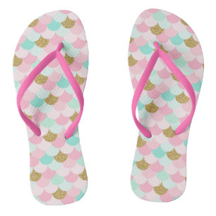 Pink Mermaid Flip Flops