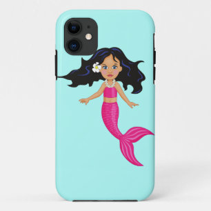 Pink Mermaid girl art iPhone 11 Case