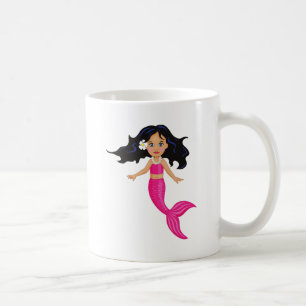 Pink Mermaid girl art Coffee Mug