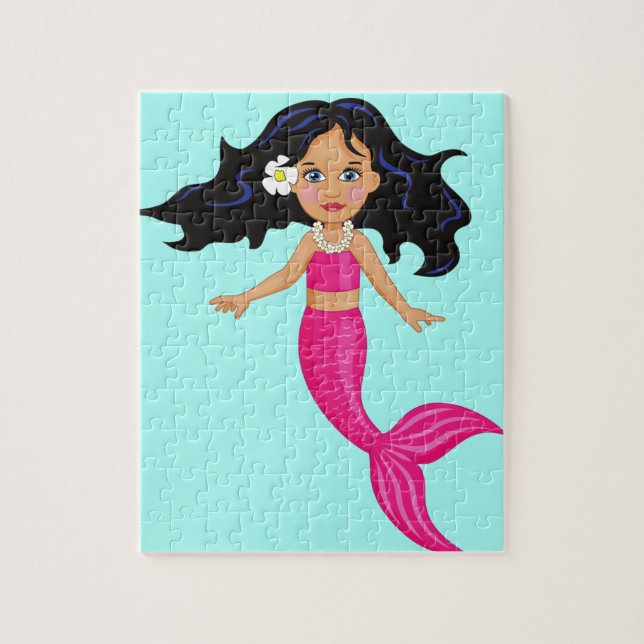 Pink Mermaid girl art Jigsaw Puzzle (Vertical)