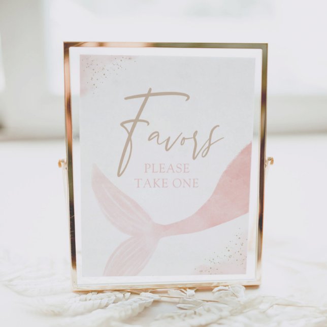 Pink Mermaid Girl Birthday Favours Sign (Creator Uploaded)