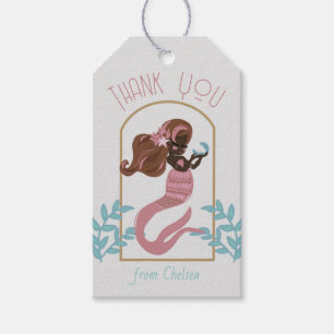 Pink Mermaid Girls Birthday Party Gift Tags