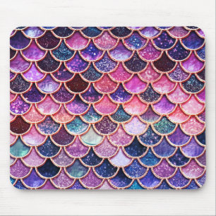 Pink Mermaid Glitter Scales- Mermaid Scales Mouse Mat