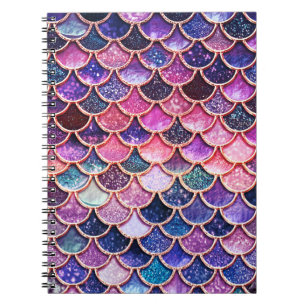 Pink Mermaid Glitter Scales- Mermaid Scales Notebook