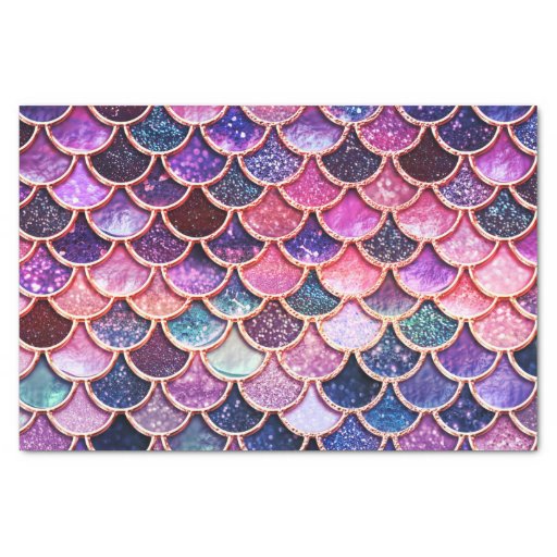 Image of Pink Mermaid Glitter Scales- Mermaid Scales Tissue Paper