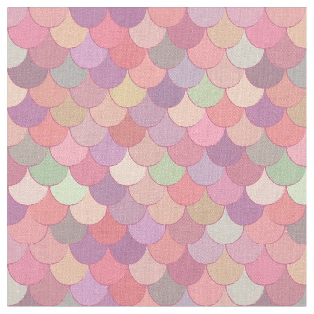 Pink Mermaid Pattern Fabric (Close Up)