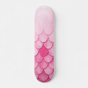 Pink Mermaid Scale Texture Design Skateboard