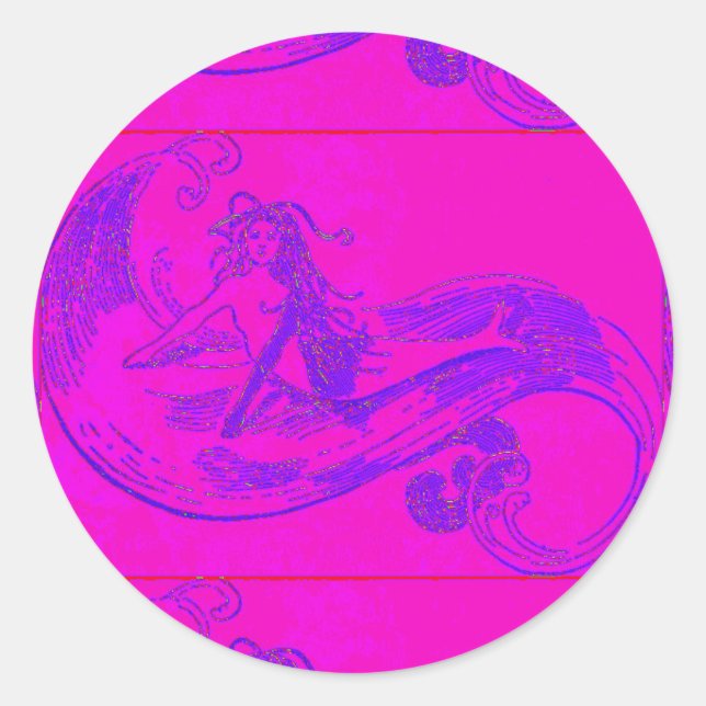 pink mermaid sticker (Front)