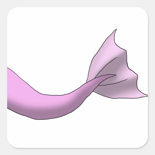 Pink Mermaid Tail Square Sticker (Front)