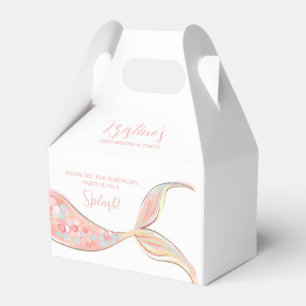 Pink Mermaid Tail Theme Birthday Favour Box