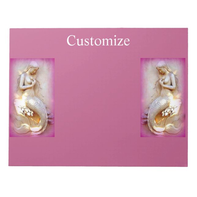 Pink mermaid Thunder_Cove Notepad (Front)