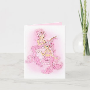 Pink Mermaids Maid of Honour Note Card