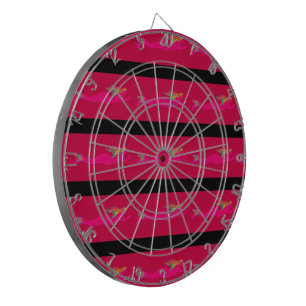 pink mermaids swimming red dartboard