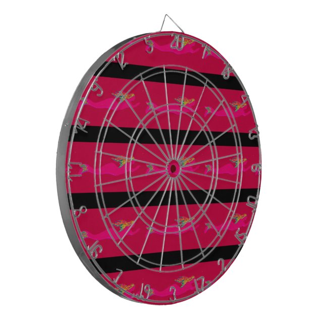 pink mermaids swimming red dartboard (Front Left)