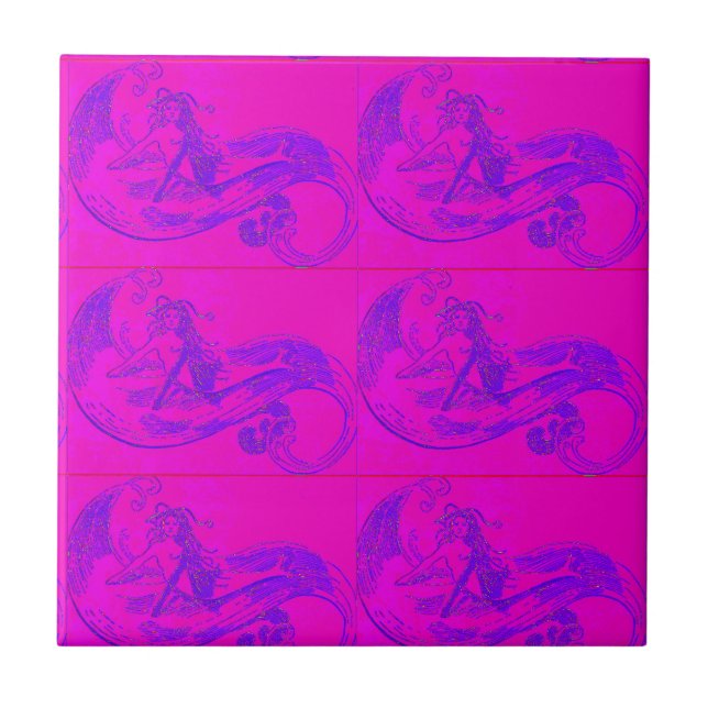 pink mermaids tile (Front)