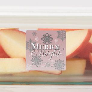 Pink Merry and Bright Snowflake Christmas Baking