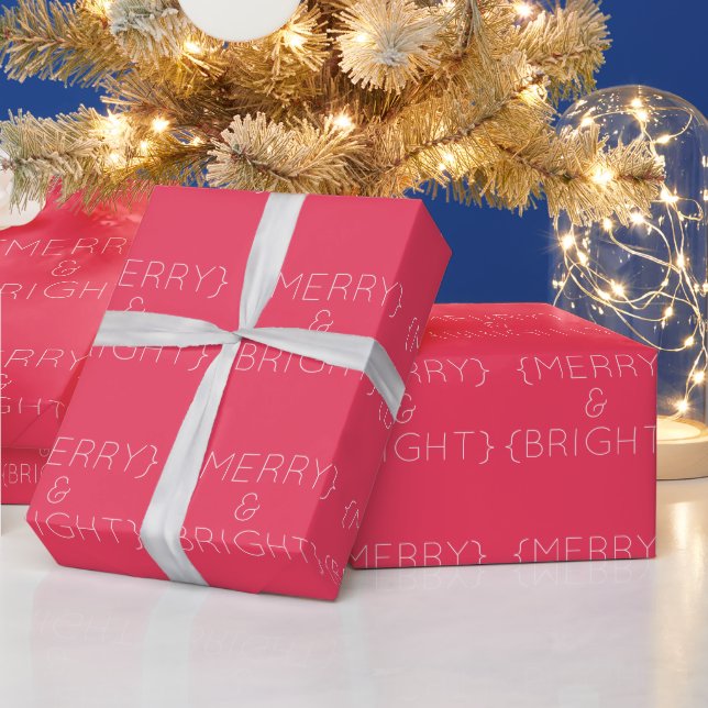 Pink Merry and Bright Wrapping Paper (Holidays)