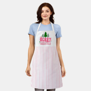 Pink Merry Christmas Apron