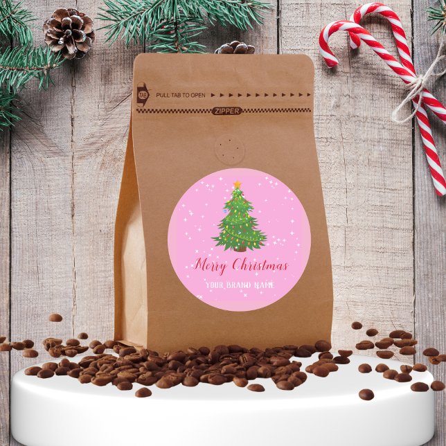 Pink Merry Christmas business Sticker (Creator Uploaded)