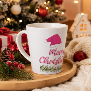 Pink Merry Christmas Latte Mug