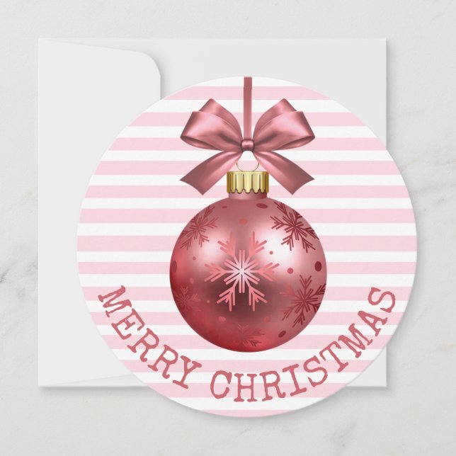 Pink Merry Christmas Personalised Card (Front)