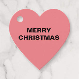 PINK MERRY CHRISTMAS SIMPLE  FAVOR TAGS
