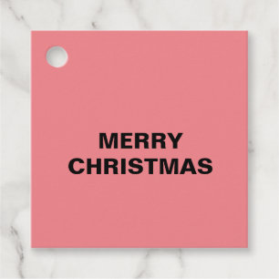 PINK MERRY CHRISTMAS SIMPLE  FAVOR TAGS