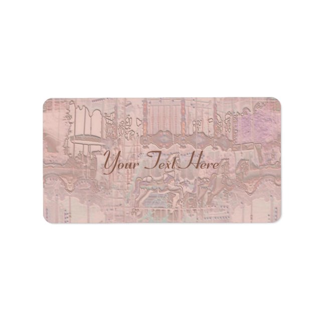 Pink Merry-Go-Round Horses Label (Front)