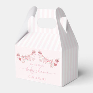 Pink Merry Little Baby Shower Girl Clothesline Favour Box