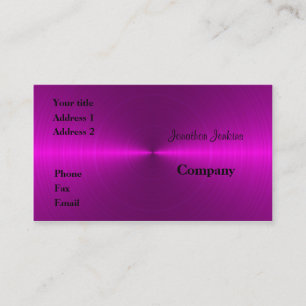 Pink metal business card