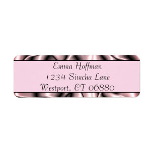 Pink Metal Return Address Label