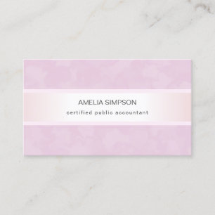 Pink Metallic Feminine Professional Accountant Business Card