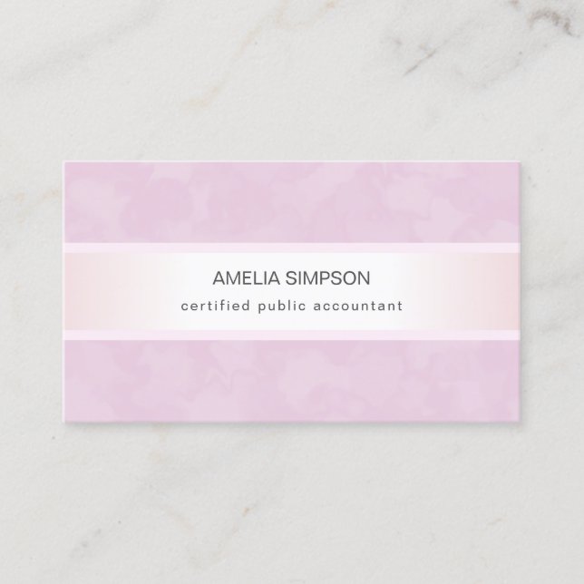 Pink Metallic Feminine Professional Accountant Business Card (Front)
