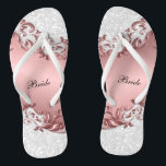 Pink Metallic Floral & Confetti Glitter | Wedding Flip Flops<br><div class="desc">Bridal Party Flip Flop Shoes ready for you to personalise. ⭐This Product is 100% Customisable. Graphics and / or text can be added, deleted, moved, resized, changed around, rotated, etc... ⭐99% of my designs in my store are done in layers. This makes it easy for you to resize and move...</div>
