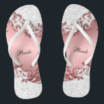 Pink Metallic Floral & Confetti Glitter | Wedding Flip Flops<br><div class="desc">Bridal Party Flip Flop Shoes ready for you to personalise. ⭐This Product is 100% Customisable. Graphics and / or text can be added, deleted, moved, resized, changed around, rotated, etc... ⭐99% of my designs in my store are done in layers. This makes it easy for you to resize and move...</div>