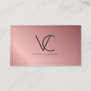 Pink Metallic Foil Modern Minimal Business Card