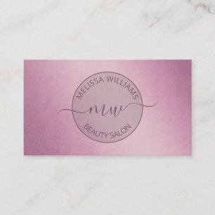 Pink Metallic Logo Business Card