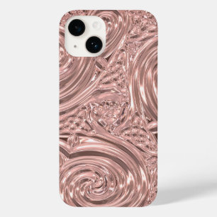 Pink metallic look elegant victorian art nouveau Case-Mate iPhone 14 case