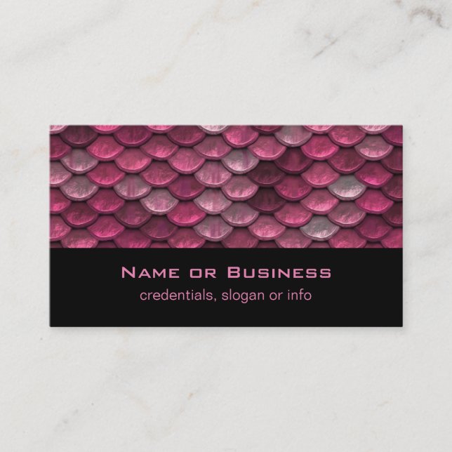 Pink Metallic Scales Texture Business Card (Front)