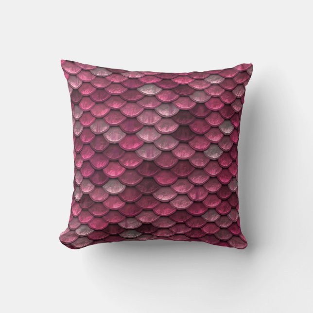 Pink Metallic Scales Texture Cushion (Front)