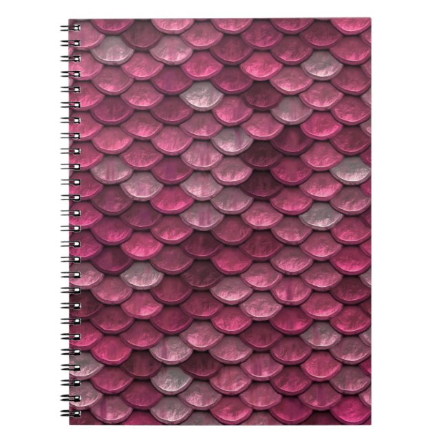 Pink Metallic Scales Texture Notebook (Front)