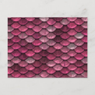 Pink Metallic Scales Texture Postcard