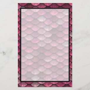 Pink Metallic Scales Texture Stationery