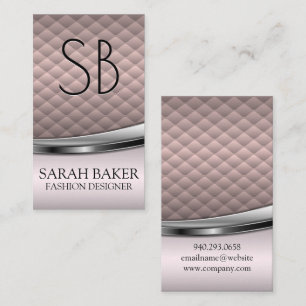 Pink Metallic Tiling Business Card