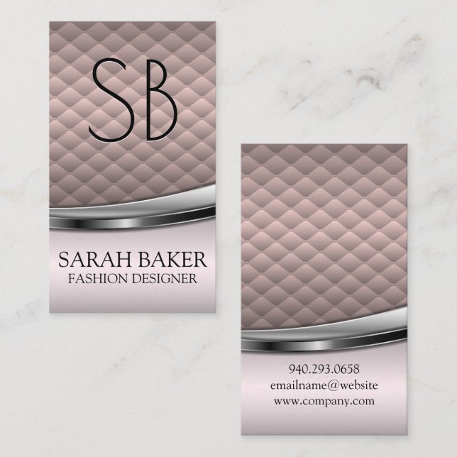 Pink Metallic Tiling Business Card (Front/Back)