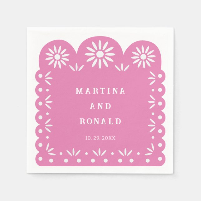 PINK MEXICAN PAPEL PICADO NAPKIN (Front)