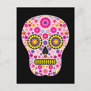 Pink Mexican Sugar Skull Postcard