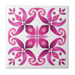 Pink Mexican talavera wedding favours printed Tile<br><div class="desc">Hot Pink magenta Spanish Mexican Talavera tiles elegant  wedding favours  printed ceramic tiles ,  vibrant bold colours modern Mexican Spanish Hacienda style wedding vibrant colour ceramic tiles wedding favours</div>