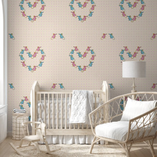Pink mice, blue mice hearts Wallpaper