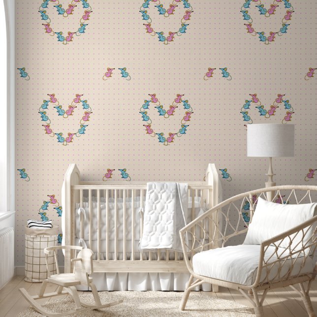 Pink mice, blue mice hearts Wallpaper (Kids)